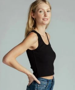 The Perfect White Tee Blondie Tank - True Black