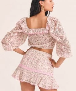 LoveShackFancy Diamond Mini Skirt Clothing 8 LoveShackFancy Diamond Mini Skirt Clothing