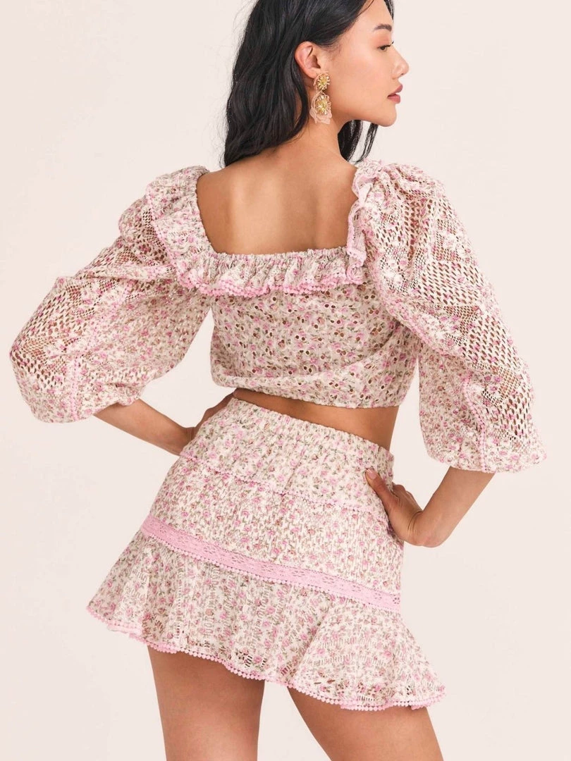 LoveShackFancy Diamond Mini Skirt Clothing 5 LoveShackFancy Diamond Mini Skirt Clothing