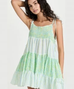 Solid & Striped The Parker Dress - Painted Floral X Pinstripe Clothing