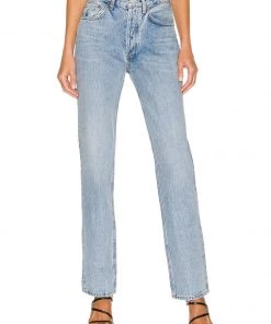 Agolde Lana Mid Rise Vintage Straight Jeans - Fiction