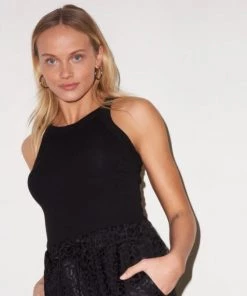 LNA Ribbed Dylan Tank - Black