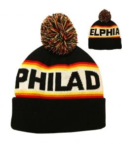 South Fellini Accessories Philadelphia Sunrise Black Beanie