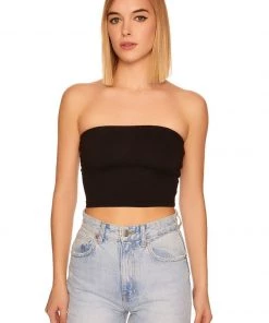 Susana Monaco Essential Crop Tube Top - Black 11 Susana Monaco Essential Crop Tube Top - Black