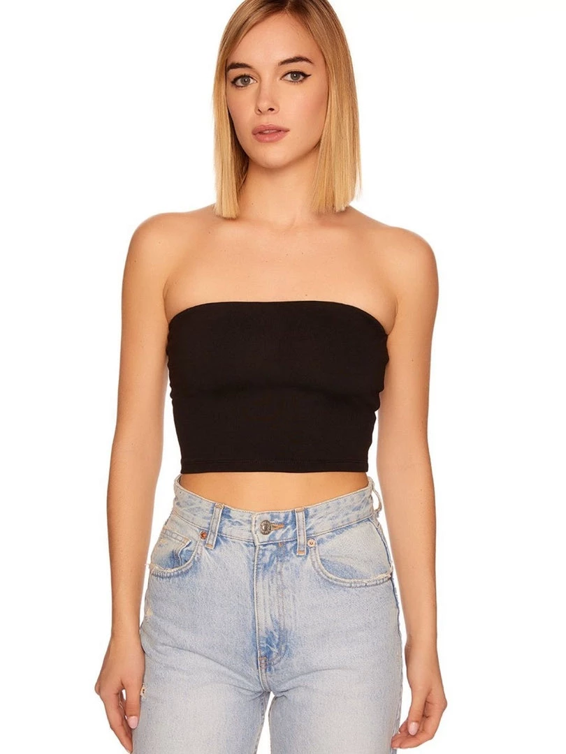 Susana Monaco Essential Crop Tube Top - Black 7 Susana Monaco Essential Crop Tube Top - Black