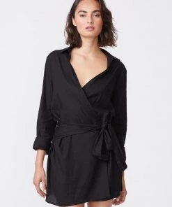 Monrow Linen Shirt Dress