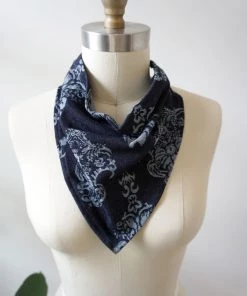 Helen & Eldon Accessories Bandana Face Mask Denim
