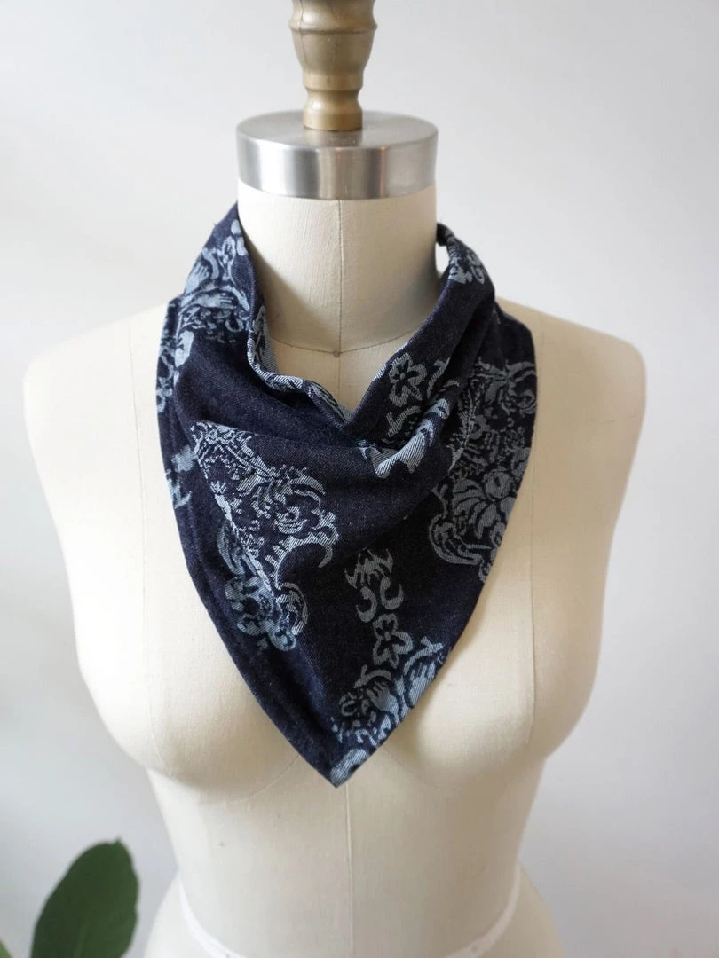 Helen & Eldon Accessories Bandana Face Mask Denim 3 Helen & Eldon Accessories Bandana Face Mask Denim