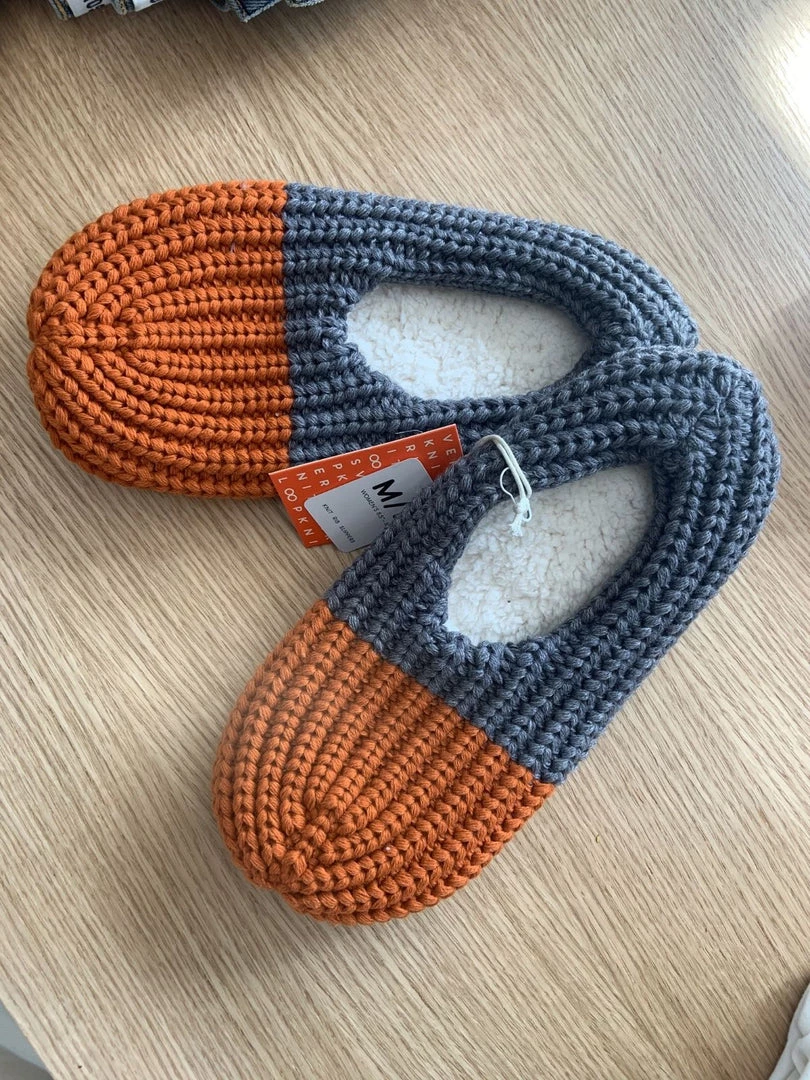 Verloop Pommed Rib Slippers - Grey Orange Accessories 3 Verloop Pommed Rib Slippers - Grey Orange Accessories