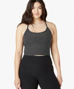 Beyond Yoga Spacedye Slim Racerback Cropped Tank - Black/Charcoal