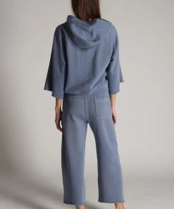 AMO Raglan Crop Hoodie - Faded Teal Clothing 10 AMO Raglan Crop Hoodie - Faded Teal Clothing