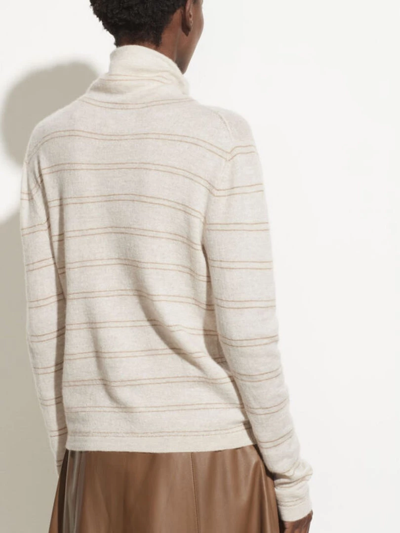 Vince Cashmere Striped Fitted Turtlenecck 6 Vince Cashmere Striped Fitted Turtlenecck
