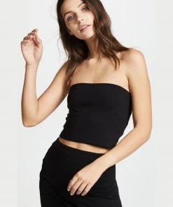 Susana Monaco Essential Crop Tube Top - Black