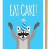 Apartment 2 Cards Raccoon Eat Cake Birthday Card Home & Gift