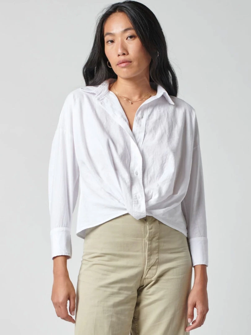 Stateside Linen Long Sleeve Front Twist Shirt Clothing 3 Stateside Linen Long Sleeve Front Twist Shirt Clothing