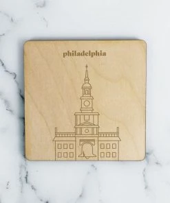 Neighborwoods Accessories Philadelphia, Independence Hall And Liberty Bell Coaster