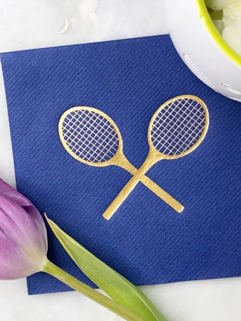 Courtgirl Home & Gift Racquet Napkin - Navy 4 Courtgirl Home & Gift Racquet Napkin - Navy