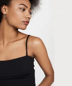 Susana Monaco String Crop Tank - Black Clothing