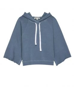AMO Raglan Crop Hoodie - Faded Teal Clothing 11 AMO Raglan Crop Hoodie - Faded Teal Clothing