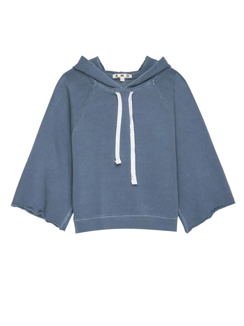 AMO Raglan Crop Hoodie - Faded Teal Clothing 7 AMO Raglan Crop Hoodie - Faded Teal Clothing
