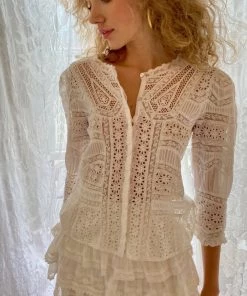 LoveShackFancy Clothing Draper Blouse