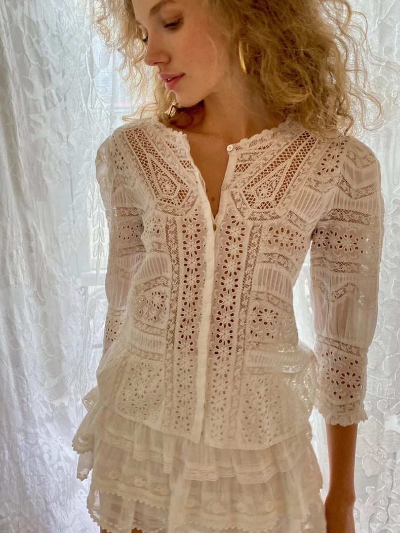 LoveShackFancy Clothing Draper Blouse 3 LoveShackFancy Clothing Draper Blouse