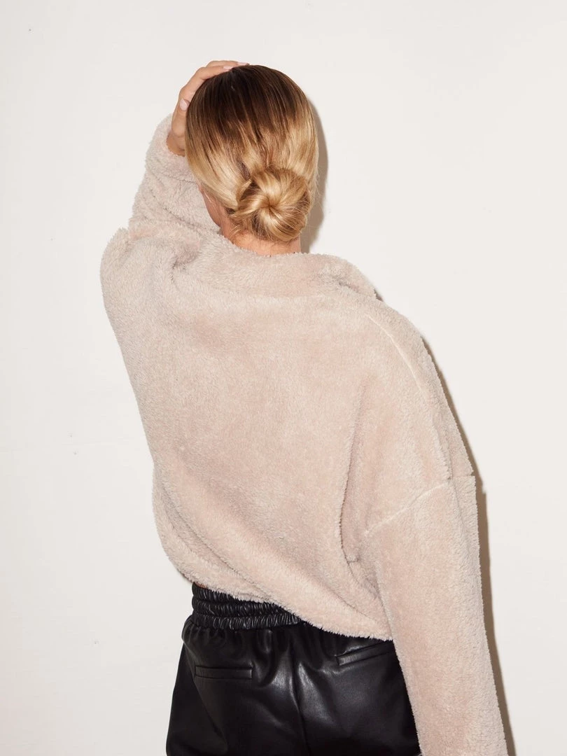 LNA Clothing Sherpa Half Zip - Oat 7 LNA Clothing Sherpa Half Zip - Oat