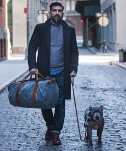 Boarding Pass Voyager Waxed Weekender Bag - Charcoal Grey