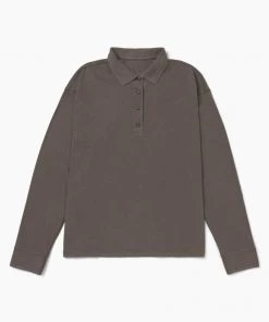 RicherPoorer Relaxed Long Sleeve Polo - Bitter Brown