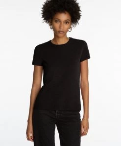525 America Clothing Cashmere Short Sleeve Pullover - Black