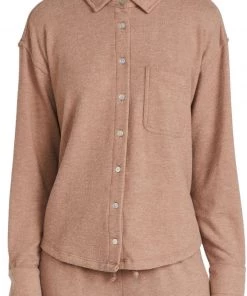 Donni Sweater Button Down - Camel