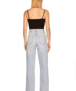 Susana Monaco String Crop Tank - Black Clothing