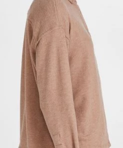 Donni Sweater Button Down - Camel