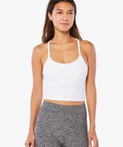 Beyond Yoga Spacedye Slim Racerback Cropped Tank - White Clothing