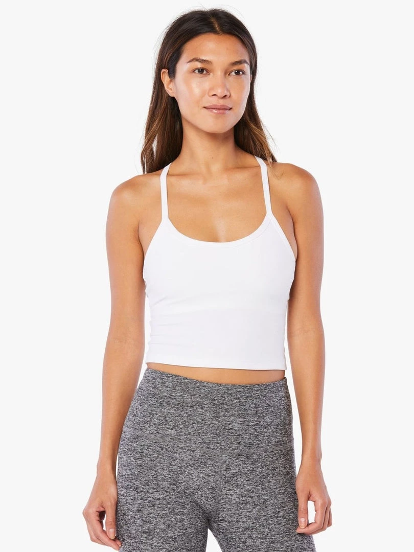 Beyond Yoga Spacedye Slim Racerback Cropped Tank - White Clothing 4 Beyond Yoga Spacedye Slim Racerback Cropped Tank - White Clothing