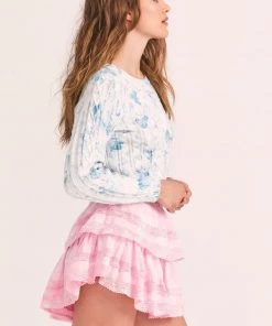 LoveShackFancy Ruffle Mini Skirt - Island Pink 8 LoveShackFancy Ruffle Mini Skirt - Island Pink