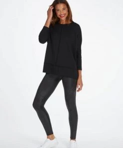 Spanx Perfect Length Top Dolman 3/4 Sleeve - Very Black Clothing