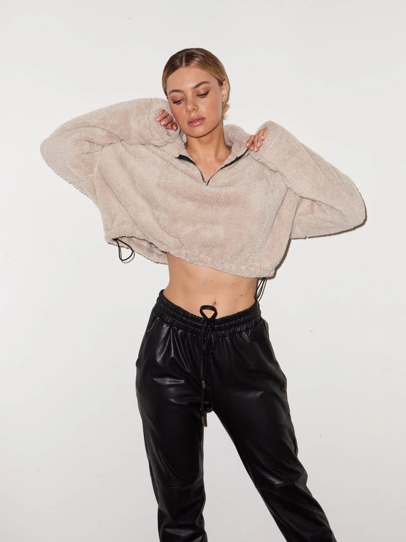 LNA Clothing Sherpa Half Zip - Oat 9 LNA Clothing Sherpa Half Zip - Oat