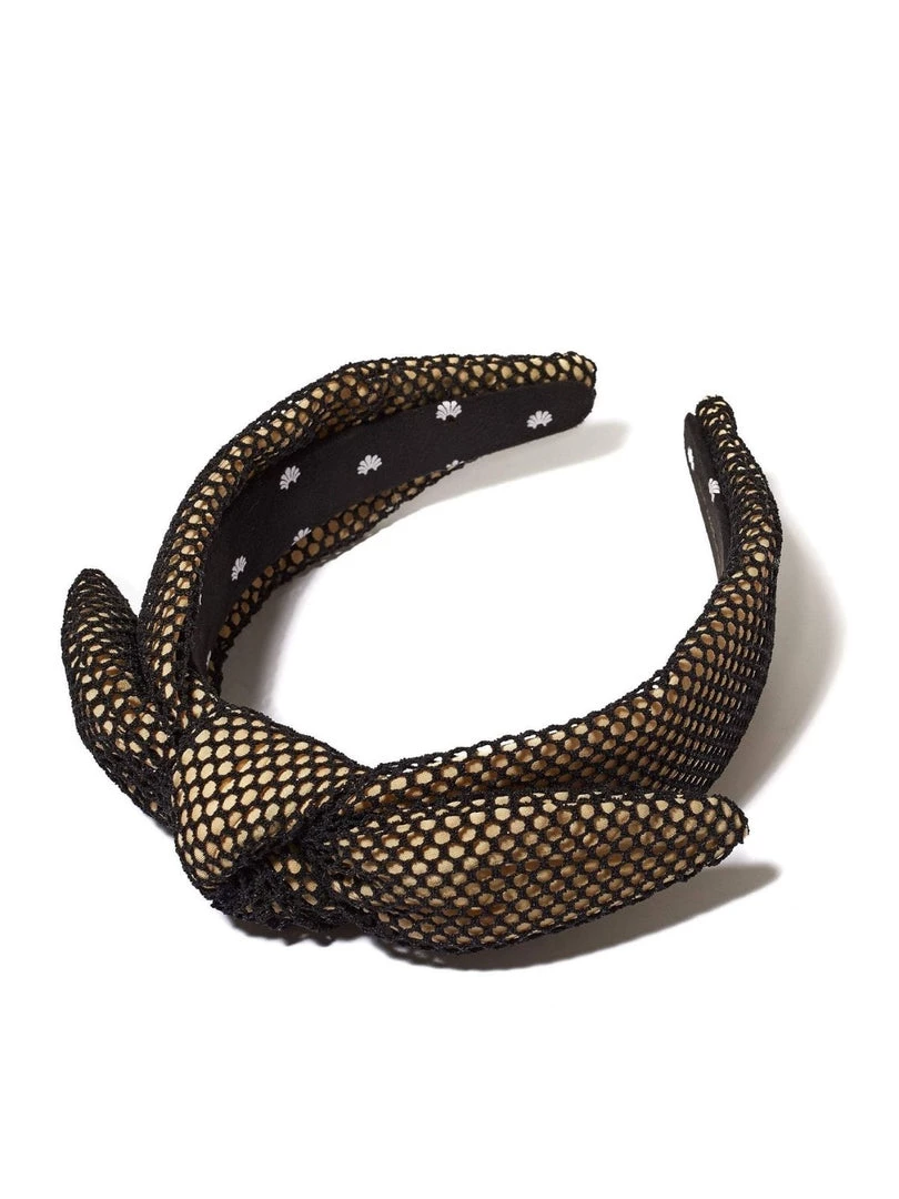 Lele Sadoughi Bow Headband - Fishnet Jet 3 Lele Sadoughi Bow Headband - Fishnet Jet