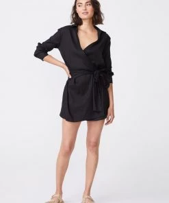 Monrow Linen Shirt Dress