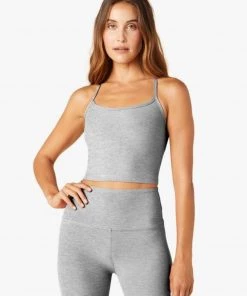 Beyond Yoga Clothing Spacedye Slim Racerback Cropped Tank - Silver Mist