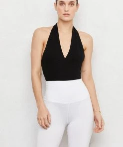 LNA Gia Halter Rib Bodysuit Clothing