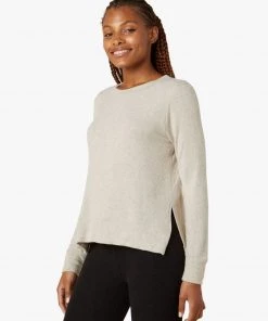 Beyond Yoga Side Slit LS Pullover - Oat