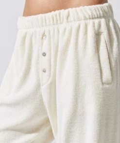Donni Clothing Terry Henley Sweatpant- Creme