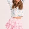 LoveShackFancy Ruffle Mini Skirt - Island Pink 2 LoveShackFancy Ruffle Mini Skirt - Island Pink