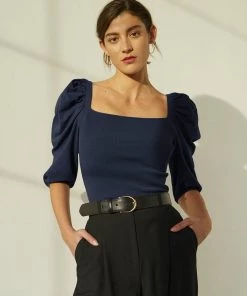 Autumn Cashmere Clothing Square Neck Puff Sleeve