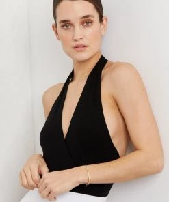 LNA Gia Halter Rib Bodysuit Clothing