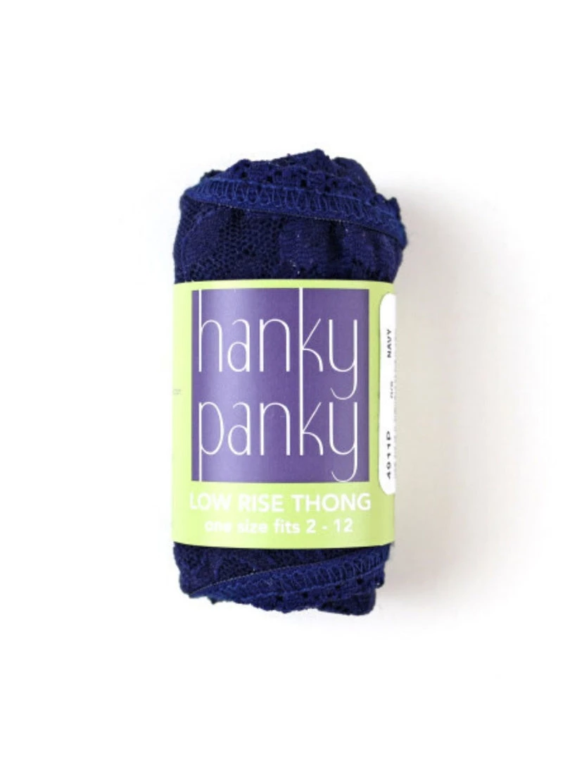Hanky Panky Clothing Low Rise Thong - Navy 3 Hanky Panky Clothing Low Rise Thong - Navy