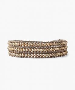 Chan Luu Wrap Bracelet Gold Pearl Accessories