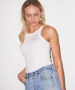LNA Ribbed Dylan Tank - White Clothing